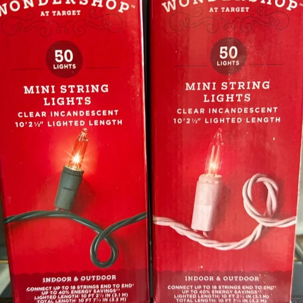 Wondershop 50 white Mini Christmas String‎ Lights NWT